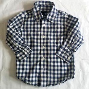 Gap toddler 3T classic navy gingham shirt